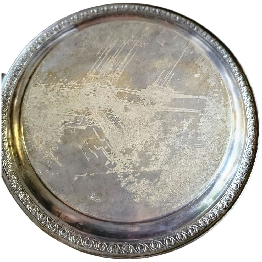 Vintage  1883 F.B. ROGERS SILVER CO.Elegant Silver On Copper Serving Tray